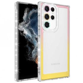Zore Galaxy S22 Ultra Simli ve Renk Geçiş Tasarımlı Lens Korumalı Park Kapak Kılıf