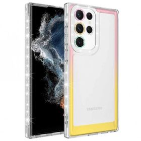 Zore Galaxy S22 Ultra Simli ve Renk Geçiş Tasarımlı Lens Korumalı Park Kapak Kılıf