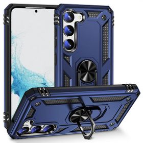 Zore Galaxy S23 Lacivert Vega Yüzüklü Standlı Zırh Cep Telefonu Kılıfı