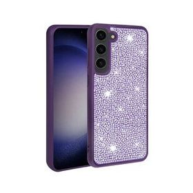 Zore Galaxy S23 Parlak Taşlı Tasarım Ston Mor Cep Telefonu Kılıfı