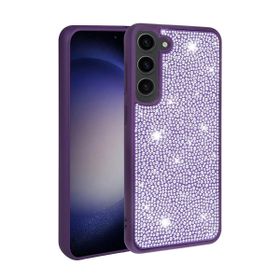Zore Galaxy S23 Parlak Taşlı Tasarım Ston Mor Cep Telefonu Kılıfı