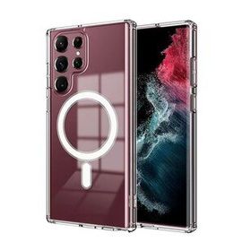 Zore Galaxy S23 Ultra Magsafe Şarj Özellikli Şeffaf Sert PC Embos Cep Telefonu Kılıfı