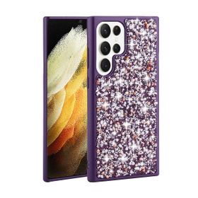 Zore Galaxy S23 Ultra Parlak Taşlı Tasarım Linea Kapak Pembe Cep Telefonu Kılıfı