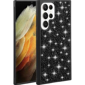 Zore Galaxy S23 Ultra Parlak Taşlı Tasarım Linea Kapak Pembe Cep Telefonu Kılıfı
