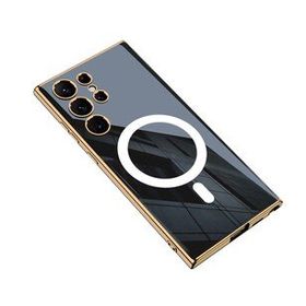 Zore Galaxy S23 Ultra Wireless Şarj Özellikli Kenarları Elektroplating Kaplama Aynalı Kent Cep Telefonu Kılıfı