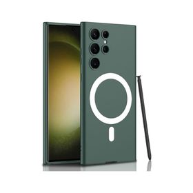 Zore Galaxy S23 Ultra Wireless Şarj Özellikli Kıpta Magsafe Silikon Cep Telefonu Kılıfı