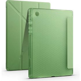 Zore Galaxy Tab A8 10.5 SM-X200 2021 Kalem Bölmeli Standlı - Açık Yeşil Kılıf