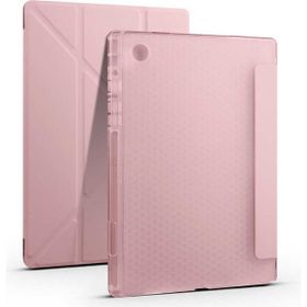 Zore Galaxy Tab A8 10.5 SM-X200 2021 Kalem Bölmeli Standlı - Rose Gold Kılıf