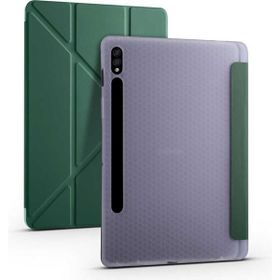 Zore Galaxy Tab S7 T870 Tri Folding Kalem Bölmeli Standlı Kılıf
