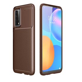 Zore Huawei P Smart 2021 Karbon Tasarım Negro Silikon Cep Telefonu Kılıfı