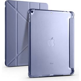Zore iPad 10.2 2021 9. Nesil Tri Folding Kalem Bölmeli Standlı - Mor Kılıf