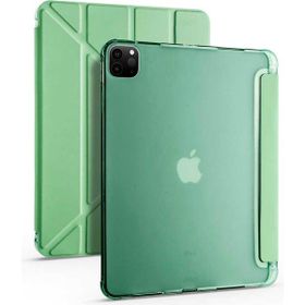 Zore iPad Pro 12.9 2021 5. Nesil Kalem Bölmeli Standlı - Açık Yeşil Kılıf