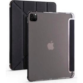 Zore iPad Pro 12.9 2021 5. Nesil Kalem Bölmeli Standlı - Siyah Kılıf