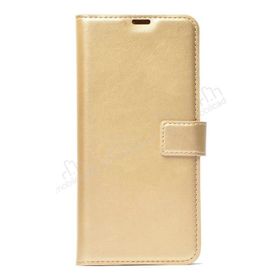 Zore Kar Deluxe General Mobile Gm 20 Pro Kapaklı Cüzdanlı Gold Deri Kılıf