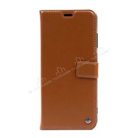 Zore Kar Deluxe Samsung Galaxy A33 5G Kapaklı Cüzdanlı Kahverengi Deri Kılıf