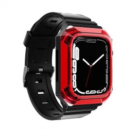 Zore KRD-88 Apple Watch 40 mm Sert PC Kasa Koruyuculu Kırmızı Silikon Kordon