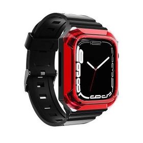 Zore KRD-88 Apple Watch 40 mm Sert PC Kasa Koruyuculu Kırmızı Silikon Kordon