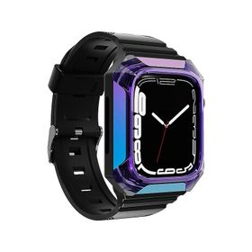 Zore KRD-88 Apple Watch 7 41 mm Sert PC Kasa Koruyuculu Kırmızı Silikon Kordon