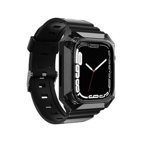 Zore KRD-88 Apple Watch 7 41 mm Sert PC Kasa Koruyuculu Kırmızı Silikon Kordon