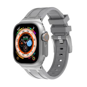 Zore KRD-89 Apple Watch 42 mm Uyumlu Gümüş Silikon Kordon