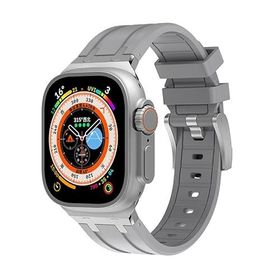 Zore KRD-89 Apple Watch 42 mm Uyumlu Gümüş Silikon Kordon