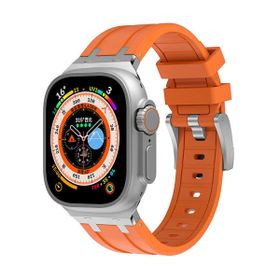 Zore KRD-89 Apple Watch 42 mm Uyumlu Turuncu Silikon Kordon