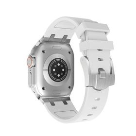 Zore KRD-89 Apple Watch 44 mm Beyaz Silikon Kordon