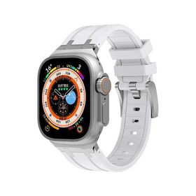 Zore KRD-89 Apple Watch Ultra 49 mm Uyumlu Beyaz Silikon Kordon