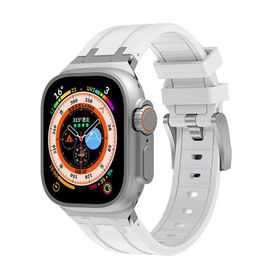 Zore KRD-89 Apple Watch Ultra 49 mm Uyumlu Beyaz Silikon Kordon