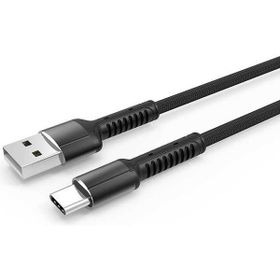 Zore LS63 Type-C Gri 100 cm Hasır USB Kablo