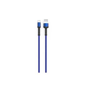 Zore LS65 2.4 A 3 mt Hasır Mavi Type-C USB Şarj Data Kablosu
