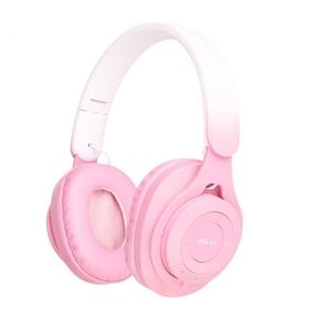 Zore M6 Plus Pembe Ayarlanabilir ve Katlanabilir Kulak Üstü Bluetooth Kulaklık