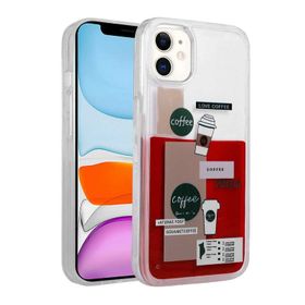 Zore More TR Apple iPhone 12 Pro Desenli Sıvılı Drink Silikon Kapak