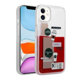 Zore More TR Apple iPhone 12 Pro Desenli Sıvılı Drink Silikon Kapak