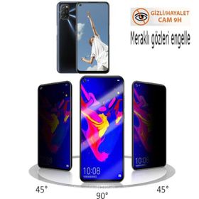 Zore Oppo A52 New 5D Privacy Temperli Ekran Koruyucu