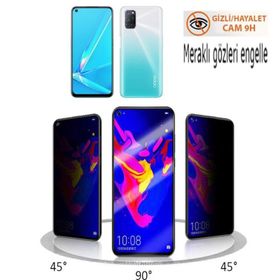 Zore Oppo A72 New 5D Privacy Temperli Ekran Koruyucu