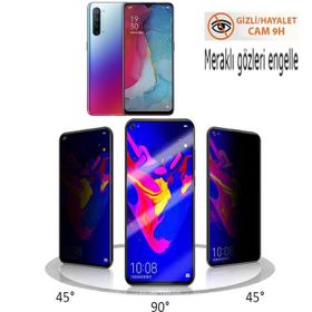 Zore Oppo A91 New 5d Privacy Temperli Ekran Koruyucu