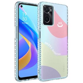 Zore Oppo A96 4G Airbag Kenarlı Renkli Desenli Silikon Elegans Kapak Kılıf