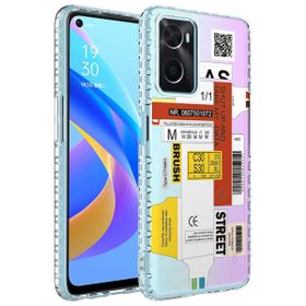 Zore Oppo A96 4G Airbag Kenarlı Renkli Desenli Silikon Elegans Kapak Kılıf