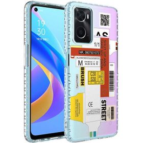 Zore Oppo A96 4G Airbag Kenarlı Renkli Desenli Silikon Elegans Kapak Kılıf