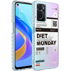 Zore Oppo A96 4G Airbag Kenarlı Renkli Desenli Silikon Elegans Kapak Kılıf