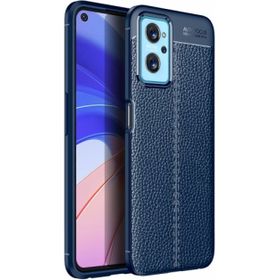 Zore Oppo A96 4g Deri Görünümlü Parmak İzi Bırakmaz Niss Silikon Lacivert Kılıf