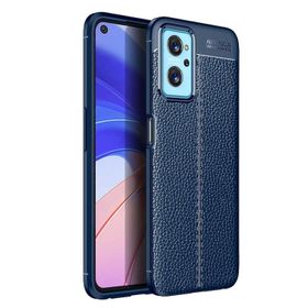 Zore Oppo A96 4g Deri Görünümlü Parmak İzi Bırakmaz Niss Silikon Lacivert Kılıf