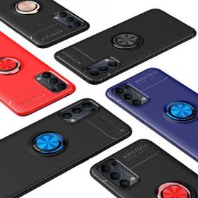 Zore Oppo Reno 4 Manyetik Yüzüklü Ravel Silikon Kılıf