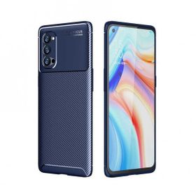 Zore Oppo Reno 4 Pro Negro Silikon Focus Fiber Karbon Kamera Korumalı Kılıf