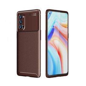 Zore Oppo Reno 4 Pro Negro Silikon Focus Fiber Karbon Kamera Korumalı Kılıf