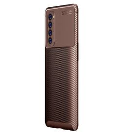 Zore Oppo Reno 4 Pro Negro Silikon Focus Fiber Karbon Kamera Korumalı Kılıf