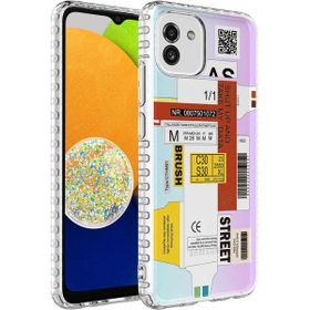 Zore Samsung Galaxy A03 Airbag Kenarlı Renkli Desenli Silikon Elegans Kapak Kılıf