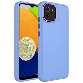 Zore Samsung Galaxy A03 Metal Çerçeve Buton Tasarımlı Silikon Luna Kapak Kılıf
