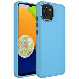 Zore Samsung Galaxy A03 Metal Çerçeve Buton Tasarımlı Silikon Luna Kapak Kılıf